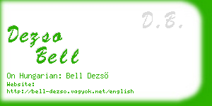 dezso bell business card